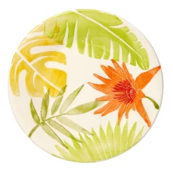 Assiette à dessert motif feuilles tropicales|Gifi Hot