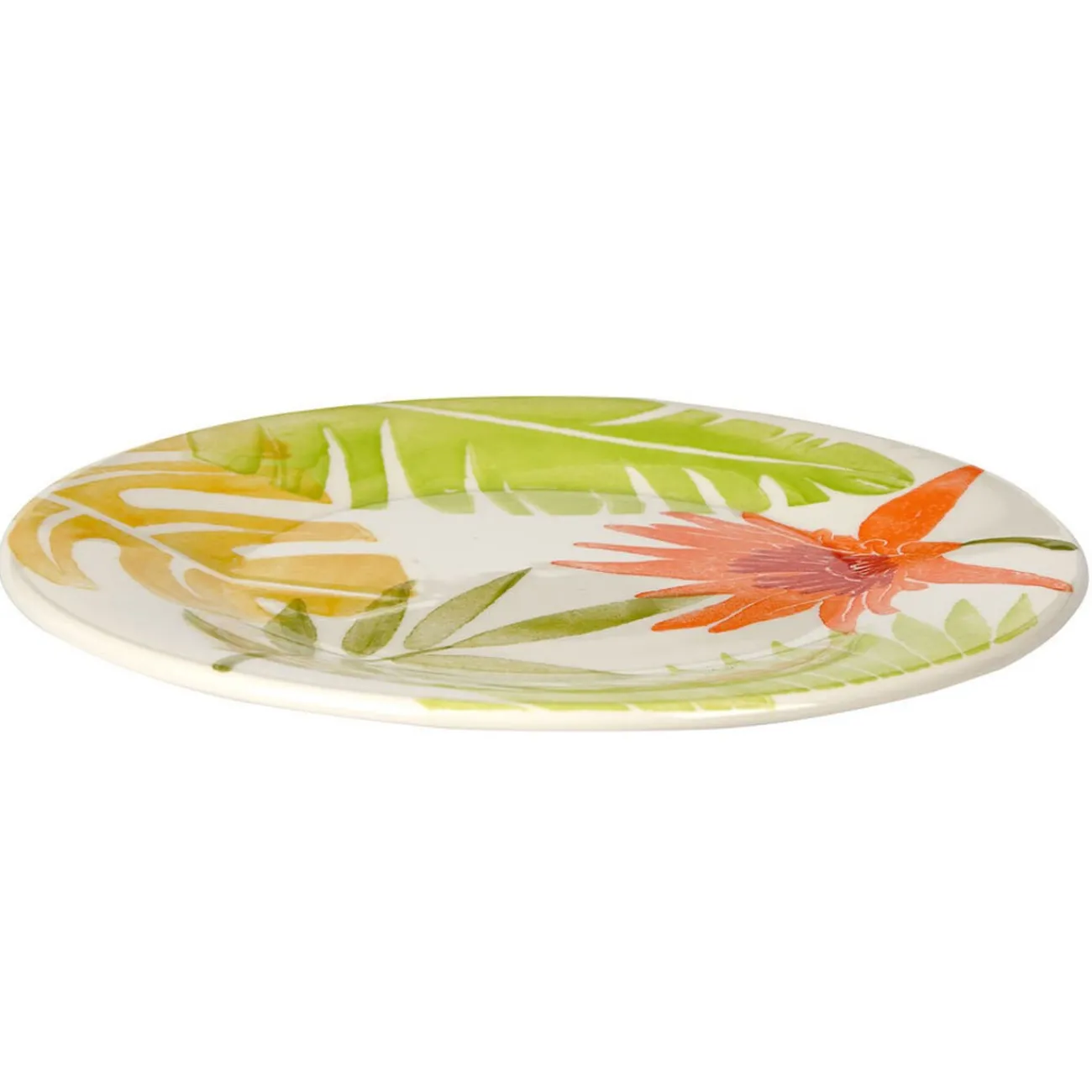 Assiette à dessert motif feuilles tropicales|Gifi Hot