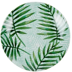 Assiette à dessert motif feuillage vert|Gifi New