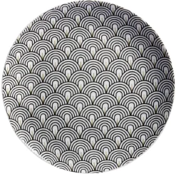 Assiette à dessert motif vague japonaise gris|Gifi Best