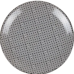 Assiette à dessert noire et blanche|Gifi Outlet