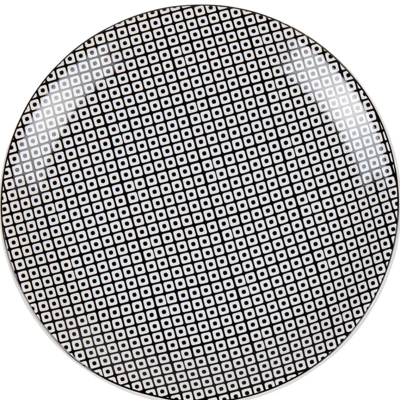Assiette à dessert noire et blanche|Gifi Outlet