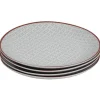 Assiette à dessert Oreige décor trèfles à bord rouge x4|Gifi New