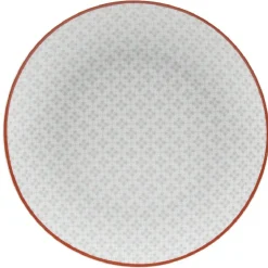 Assiette à dessert Oreige décor trèfles à bord rouge x4|Gifi New