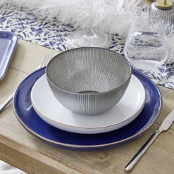 Sale Assiette à dessert Oslo blanche bord doré Ø19cm Vaisselle Et Accessoires De Table