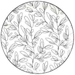 Assiette à dessert porcelaine motif feuillage noir blanc Ø19xH2cm|Gifi Best