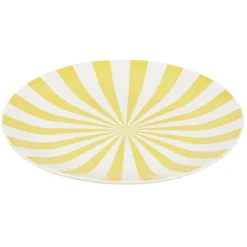 Assiette à dessert porcelaine rayure bicolore Ø16cm|Gifi Clearance