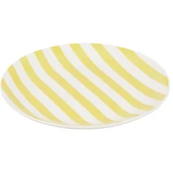 Assiette à dessert porcelaine rayure bicolore Ø16cm|Gifi Clearance