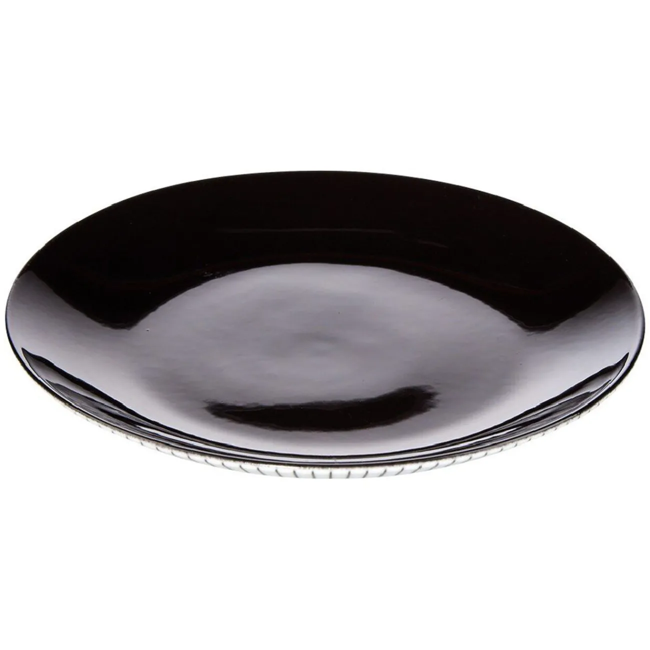 Assiette à dessert rayure noire et blanche|Gifi Discount