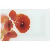 Assiette à dessert rectangulaire motif coquelicot|Gifi Sale