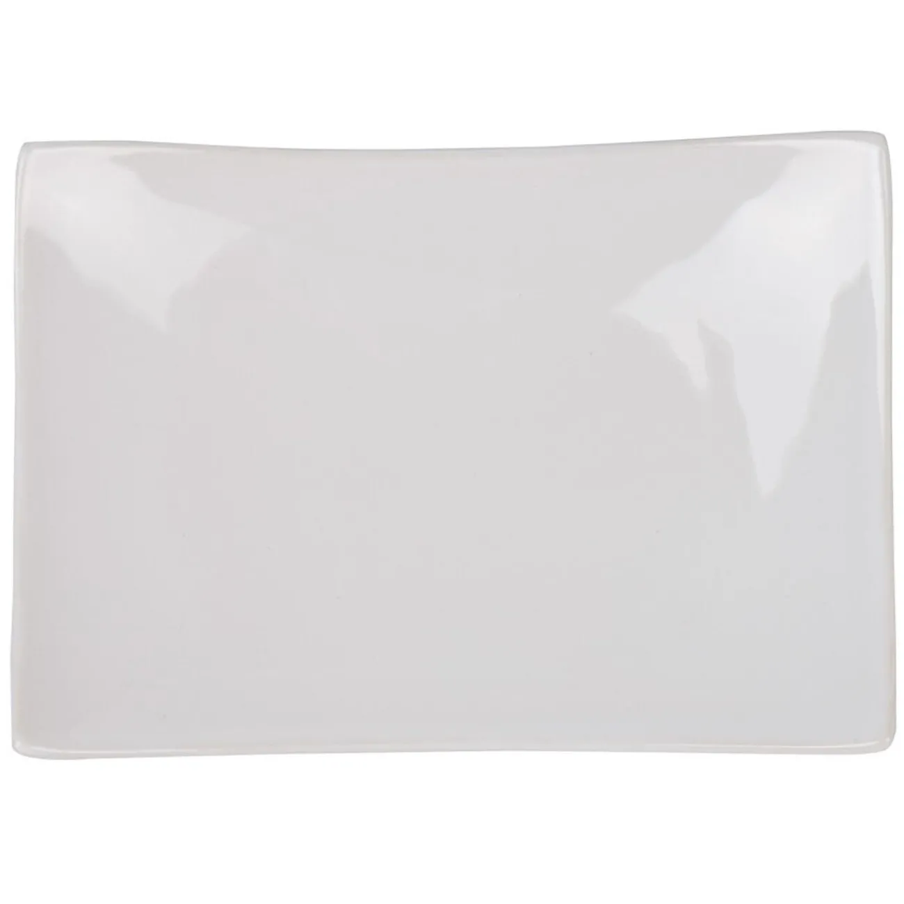 Assiette à dessert rectangulaire blanche incurvée|Gifi Best