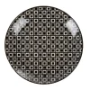 Assiette à dessert ronde blanche motif losange noir Etna|Gifi