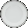 Assiette à dessert ronde blanche bordure gris noir Lizzy|Gifi Clearance