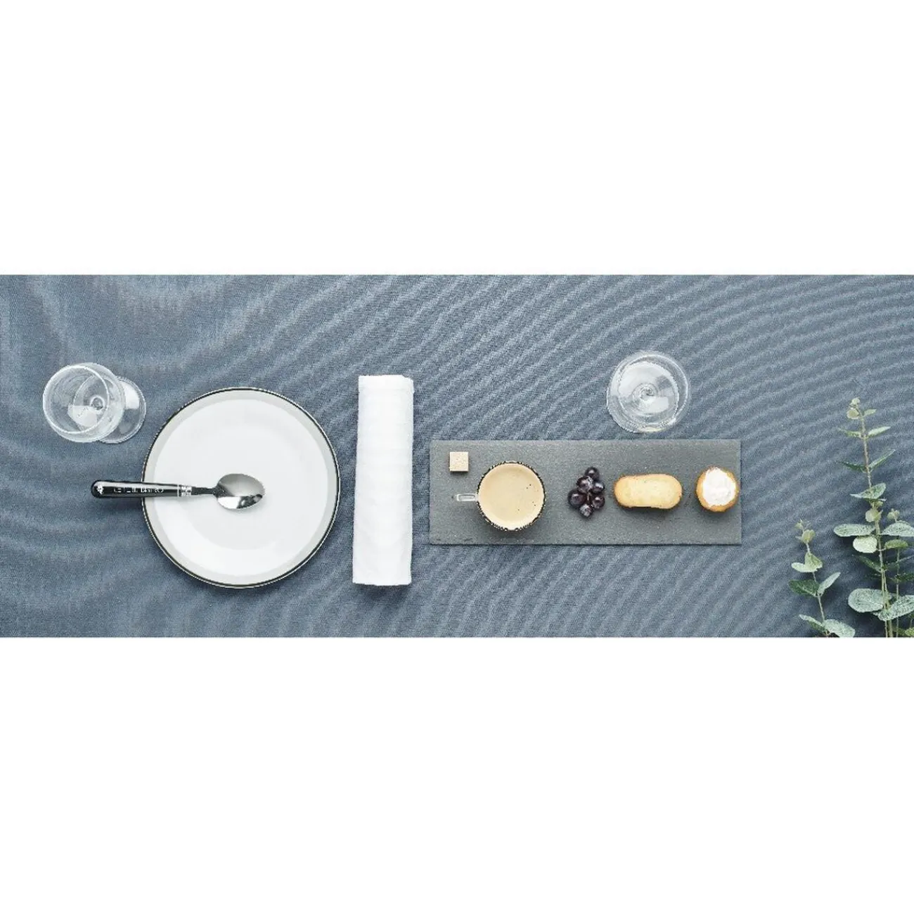 Assiette à dessert ronde blanche bordure gris noir Lizzy|Gifi Clearance