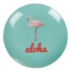 Assiette à dessert ronde bleu turquoise flamant rose aloha|Gifi Outlet