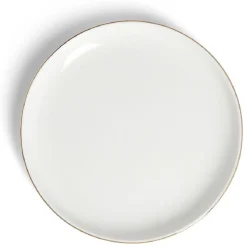 Assiette à dessert ronde blanc et doré Ø19cm porcelaine|Gifi Clearance