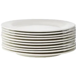 Outlet Assiette à dessert ronde céramique blanc x10 Vaisselle Et Accessoires De Table