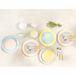 Assiette à dessert ronde carreau de ciment multicolore x4 Vaisselle Et Accessoires De Table