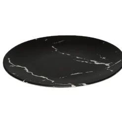 Assiette à dessert ronde décor marbre noir et blanc|Gifi Sale
