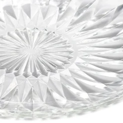Assiette à dessert ronde fleur géométrique verre transparent|Gifi Online