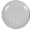 Assiette à dessert ronde motif géométrique bleu Urban|Gifi Hot