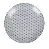 Assiette à dessert ronde motif géométrique prisme blanc et bleu|Gifi Hot