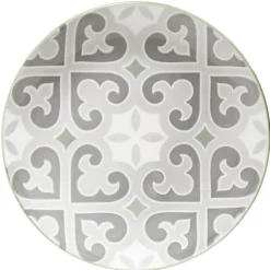 Assiette à dessert ronde motif carreau de ciment gris et blanc|Gifi Clearance