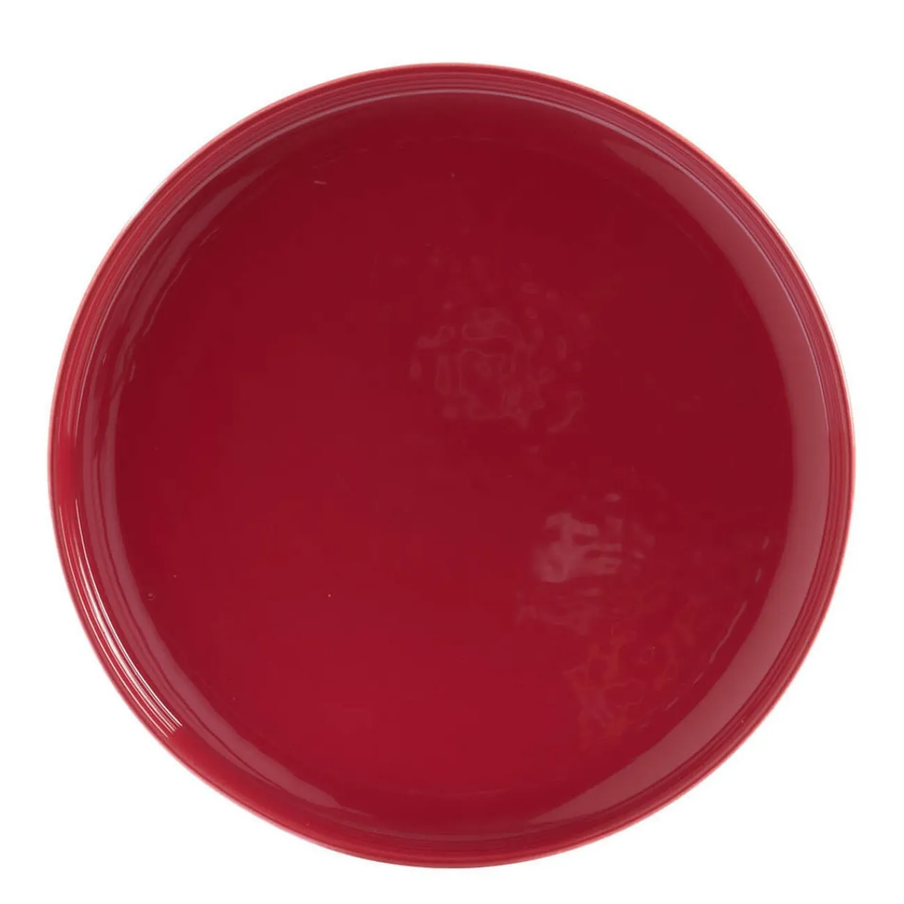 Assiette à dessert ronde Oslo rouge|Gifi