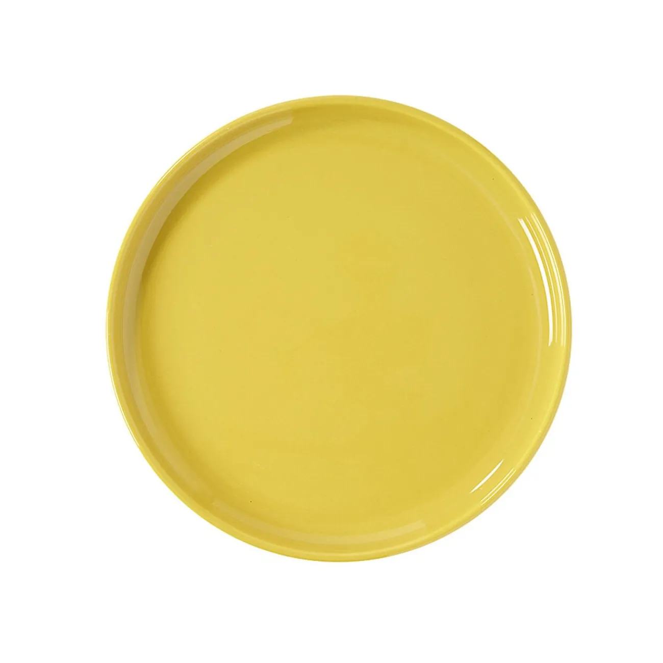 Assiette à dessert ronde Oslo jaune moutarde|Gifi Online
