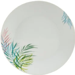 Assiette à dessert ronde porcelaine feuillage multicolore|Gifi Clearance