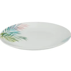 Assiette à dessert ronde porcelaine feuillage multicolore|Gifi Clearance