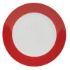 Assiette à dessert ronde rouge et blanche|Gifi Hot