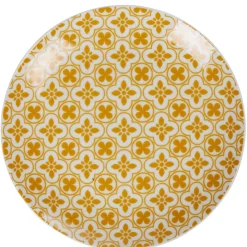 Assiette à dessert ronde rétro jaune moutarde Dolce Vita|Gifi Online