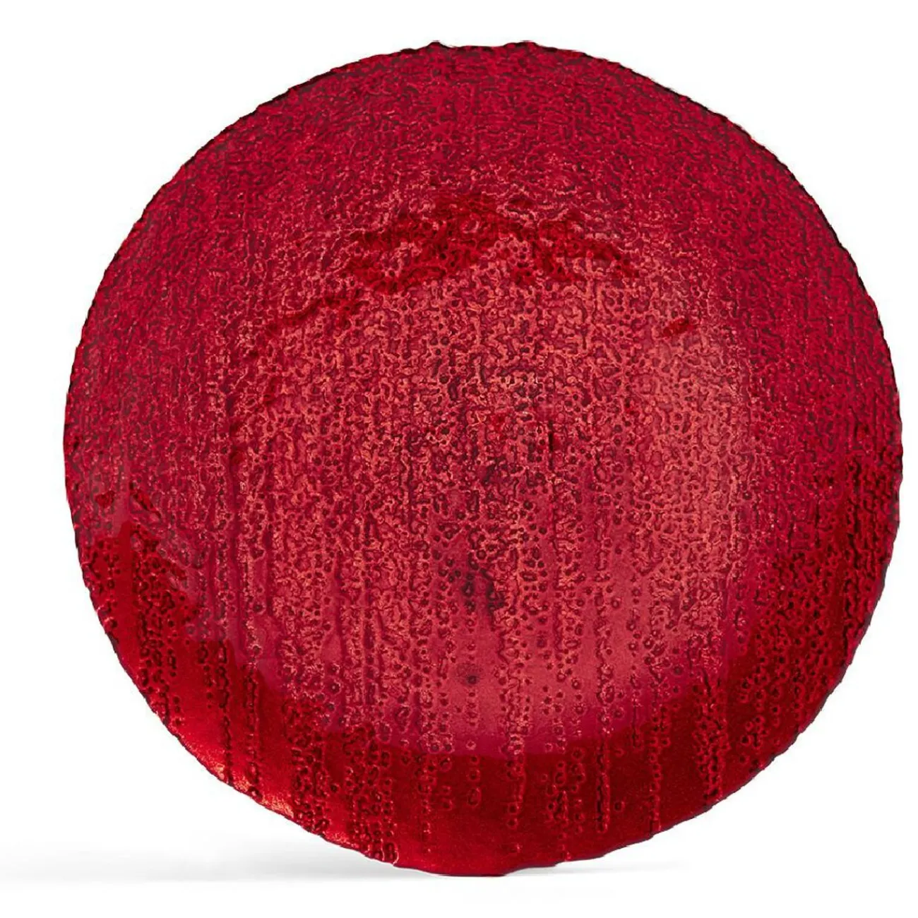 Assiette à dessert ronde rouge Ø21cm verre|Gifi Outlet