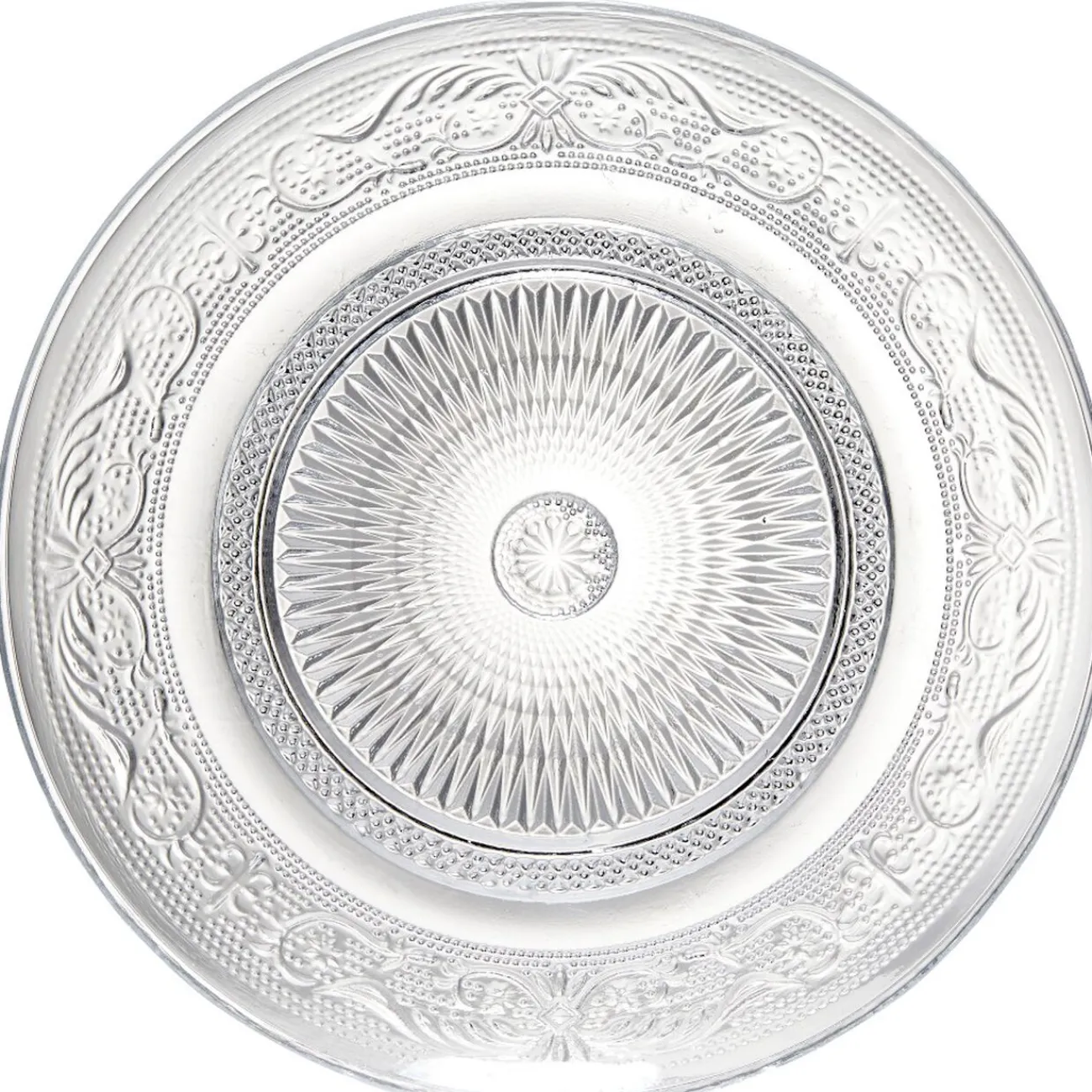 Assiette à dessert ronde transparente ciselée|Gifi Hot