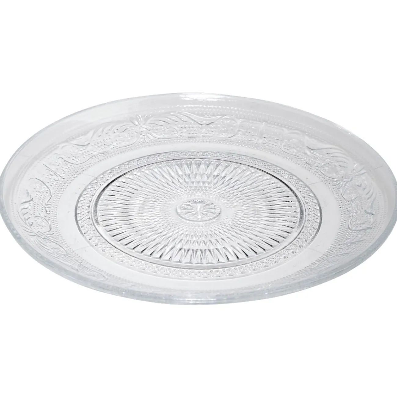 Assiette à dessert ronde transparente ciselée|Gifi Hot