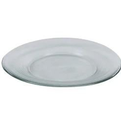 Assiette à dessert ronde transparente striée|Gifi New