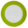 Assiette à dessert ronde verte et blanche|Gifi New