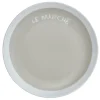 Assiette à dessert taupe contour blanc inscription Le marché|Gifi Hot