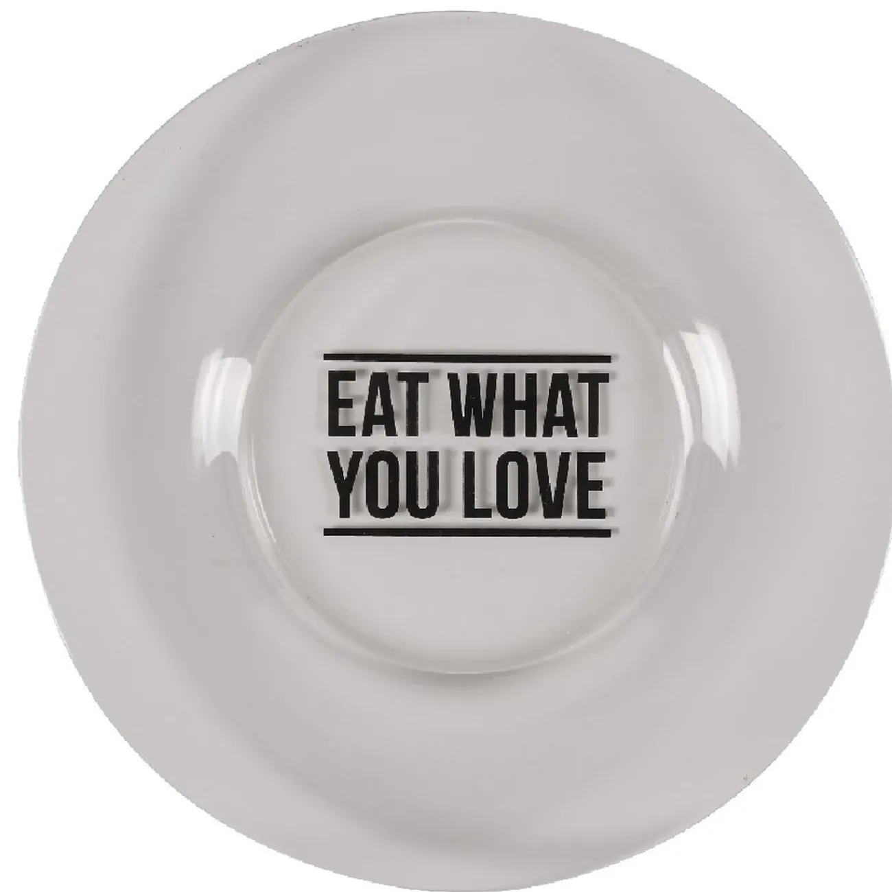 Assiette à dessert transparente design "eat what you love"|Gifi Discount