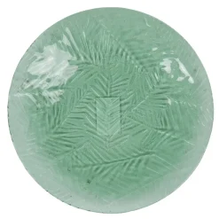 Assiette à dessert vert motif feuilles tropicales en relief|Gifi Sale