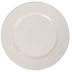 Assiette avec rebord embossé ronde plate blanche|Gifi Outlet