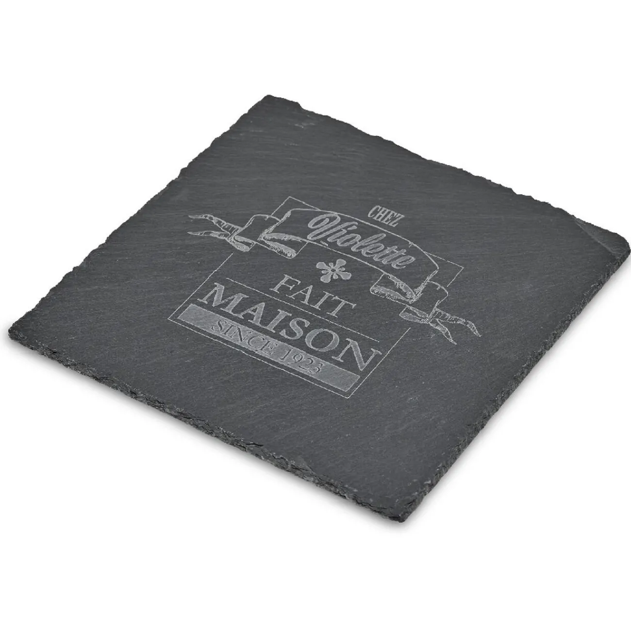 Assiette carrée ardoise "Chez Violette"|Gifi Sale