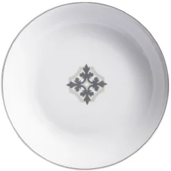 Assiette creuse blanche carreau de ciment motif flocon|Gifi Outlet