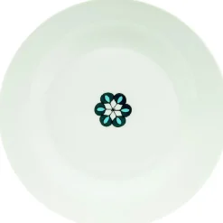 Assiette creuse blanche décor fleur bleue|Gifi Discount