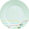 Assiette creuse blanche décor lignes multicolores|Gifi Sale