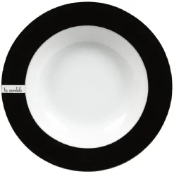Assiette creuse blanche et noire|Gifi Online