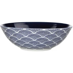Assiette creuse en porcelaine décor vague japonaise|Gifi New