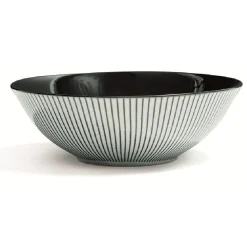 Assiette creuse en porcelaine décor rayures soleil|Gifi Hot