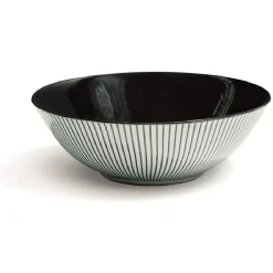 Assiette creuse en porcelaine décor rayures soleil|Gifi Hot